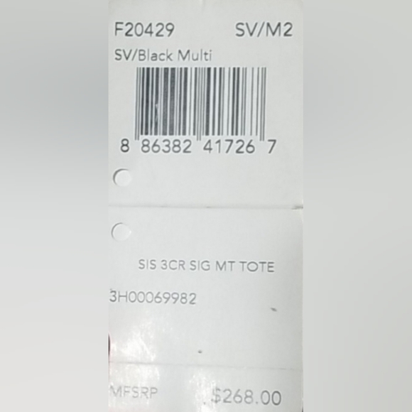 Coach Signature Tote Black & Silver MED Handbag w/ Coach Wallet Included!! - Picture 3 of 4